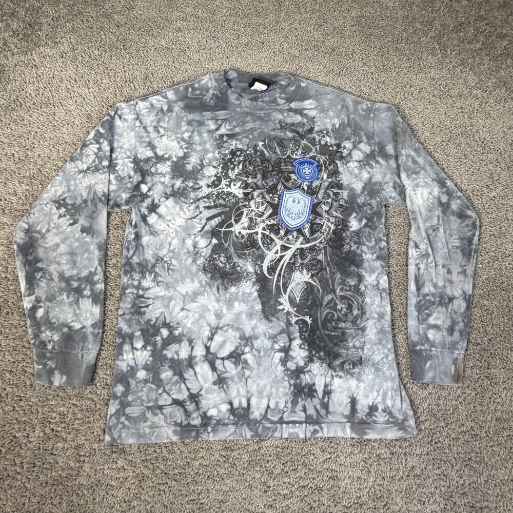 Vintage 4 SEASONS DESIGN INC Shirt Mens M Gray Long Sleeve Cyber Graphic